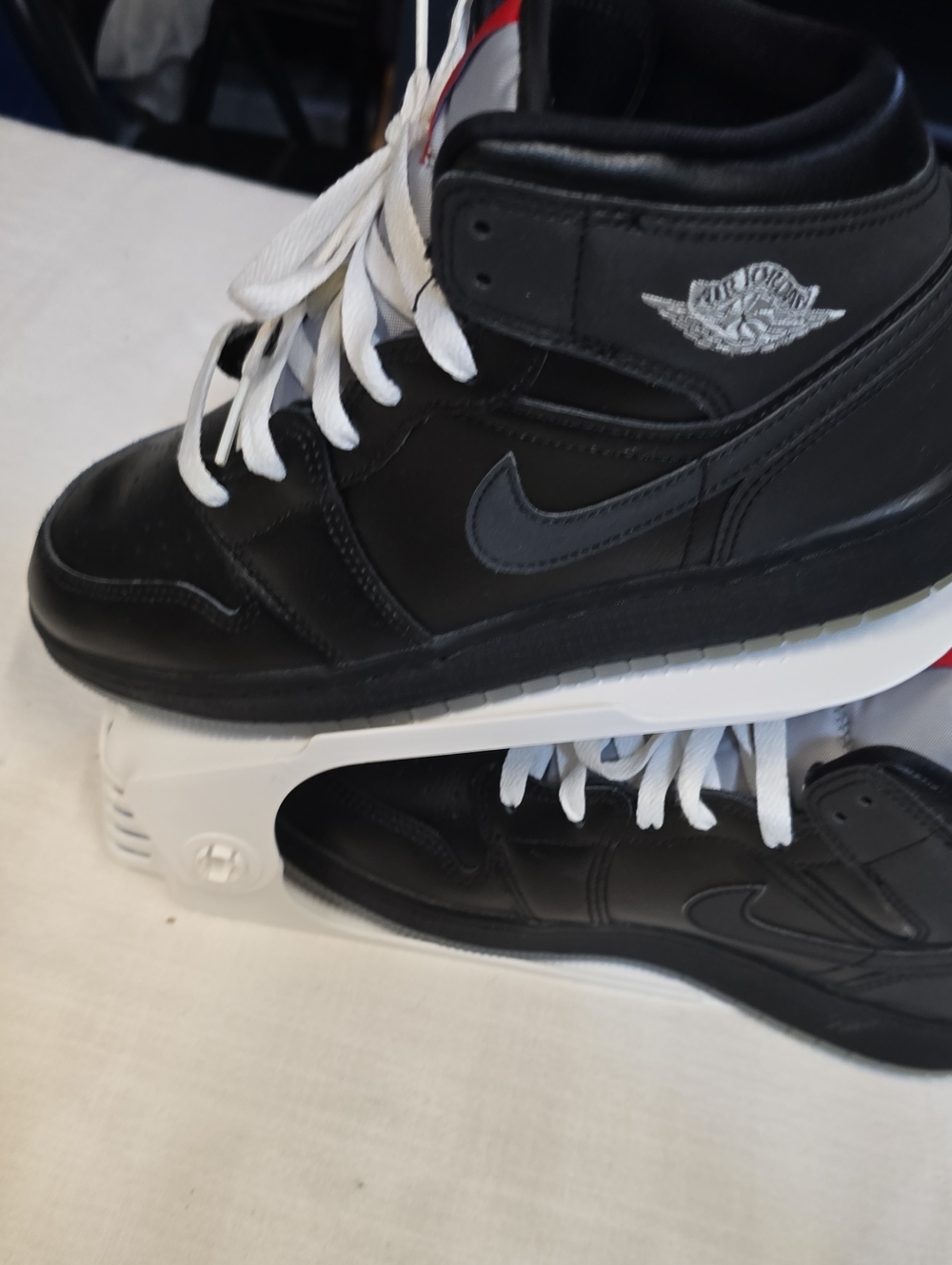 Jordan Black High-Top Sneakers with White Laces